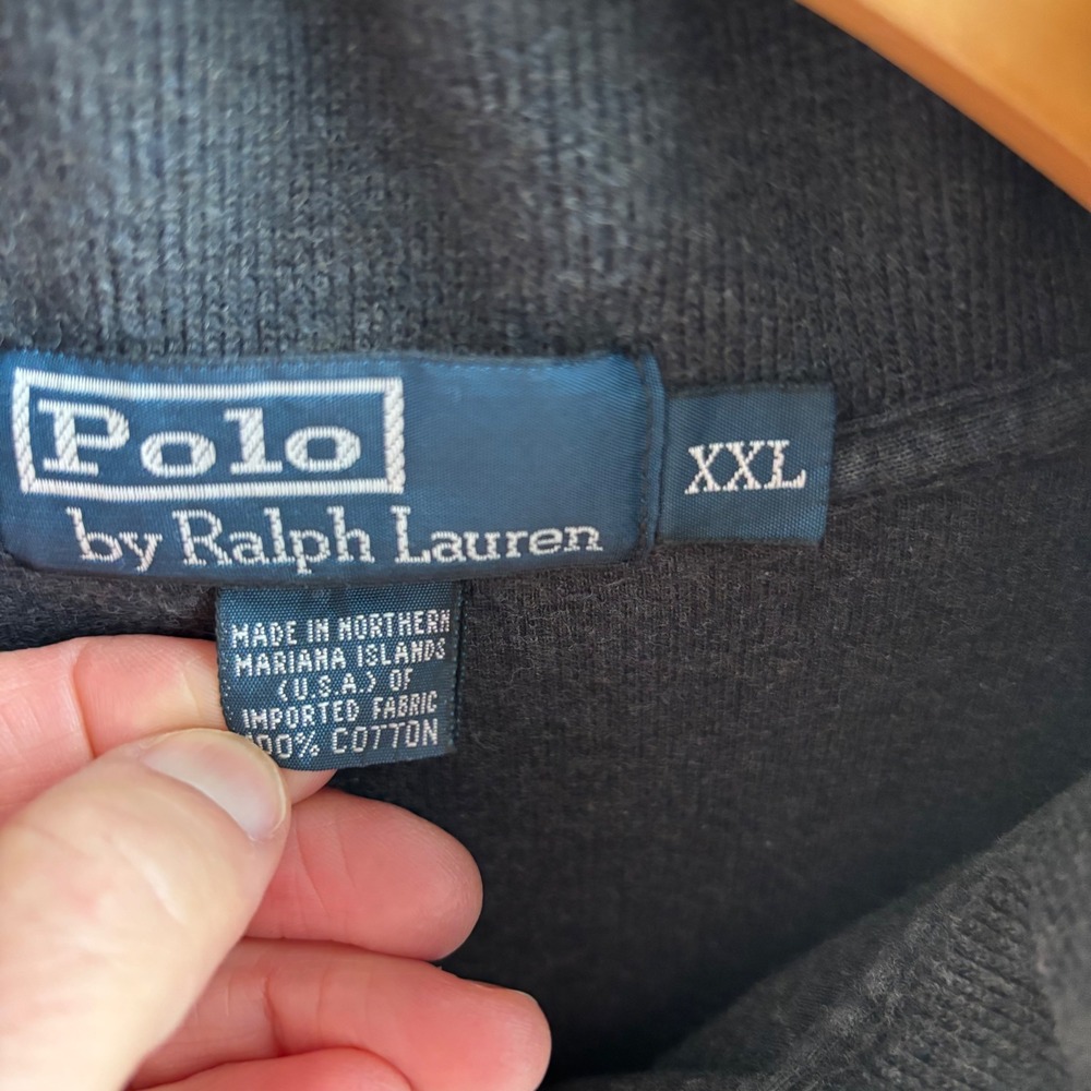 Polo Ralph Lauren sweater Mens XXL Gray Quarter Zip Pull Over - Picture 3 of 7